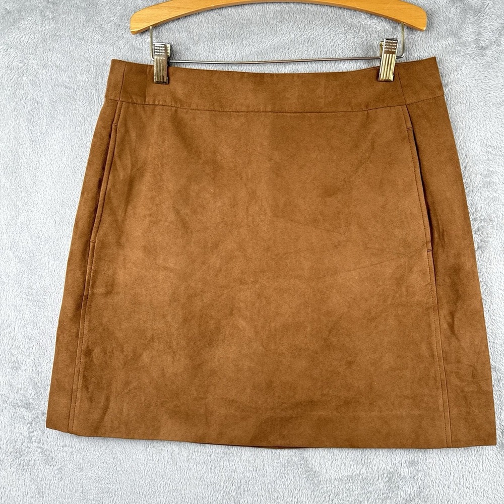 J.Crew Mini Skirt Women 10 Brown Faux Suede A-Line Pockets Western Festival Boho